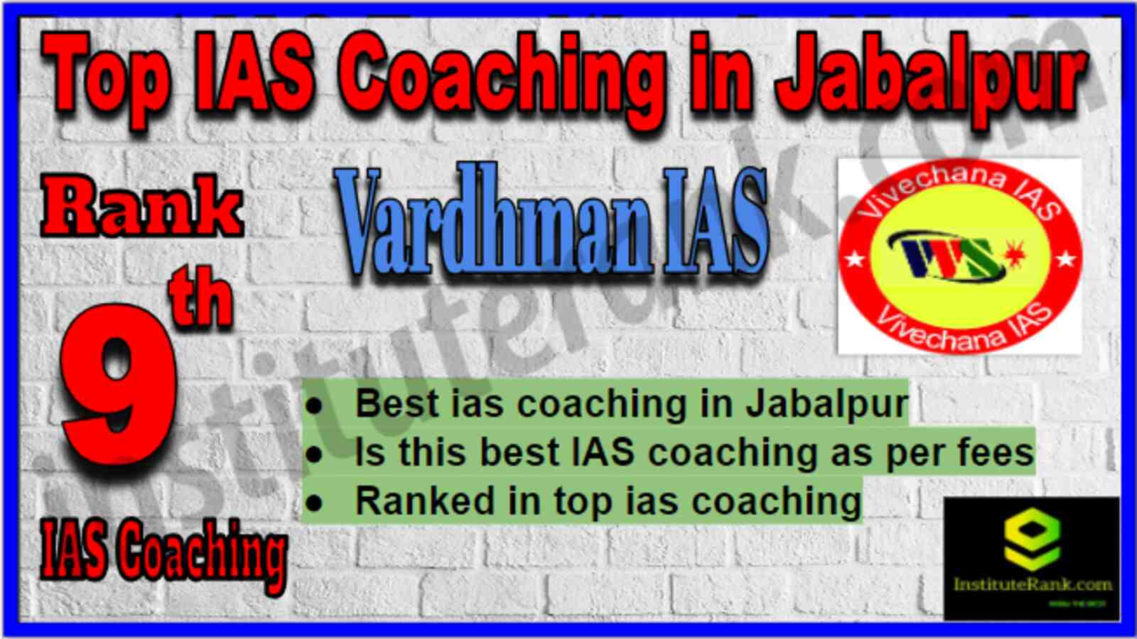 Rank 9 Top IAS Coaching in Jabalpur