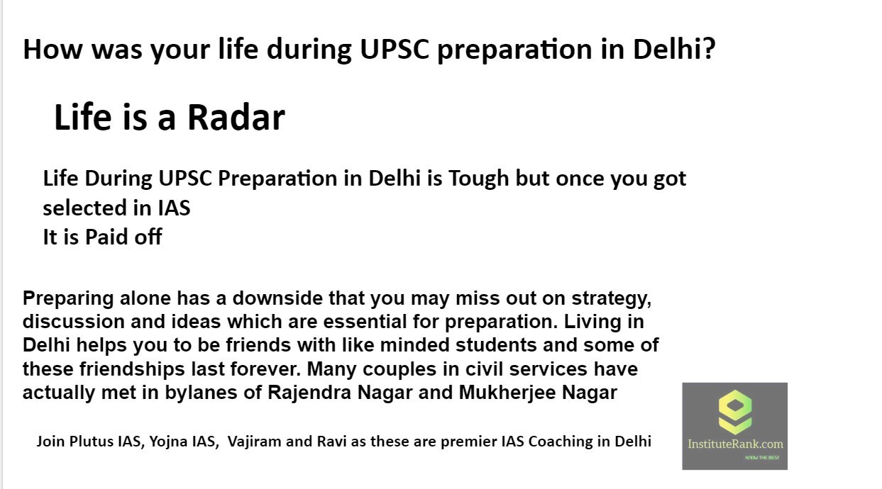 Life during UPSC CSE Preparation in Delhi India