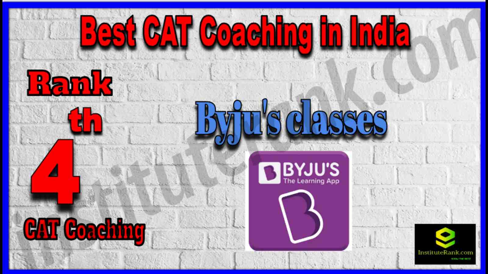 Rank 4 Best CAT Coaching in India