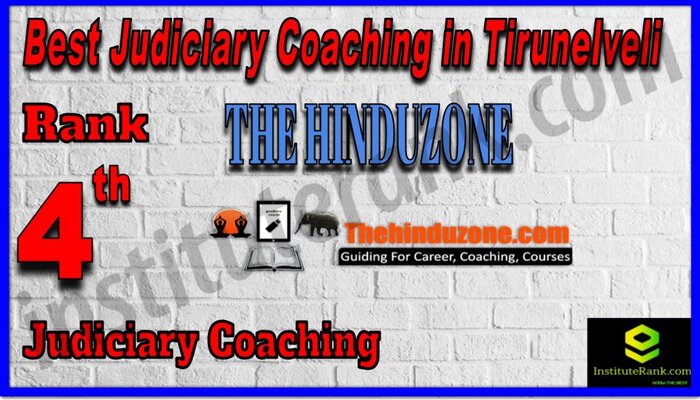 Rank 4. The Hinduzone IAS Best Judiciary Services Coaching in Tirunelveli