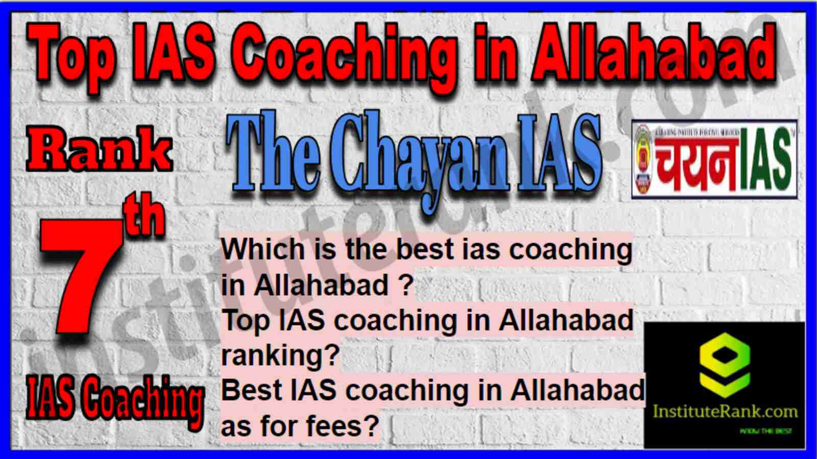 Rank 7 Top IAS Coaching in Allahabad