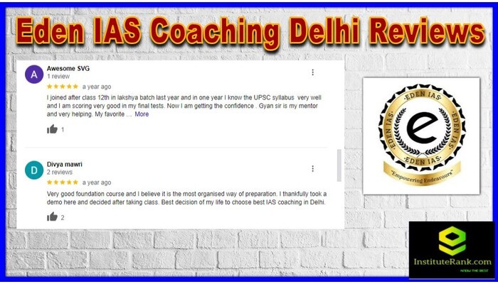 Eden IAS Coaching Delhi Review