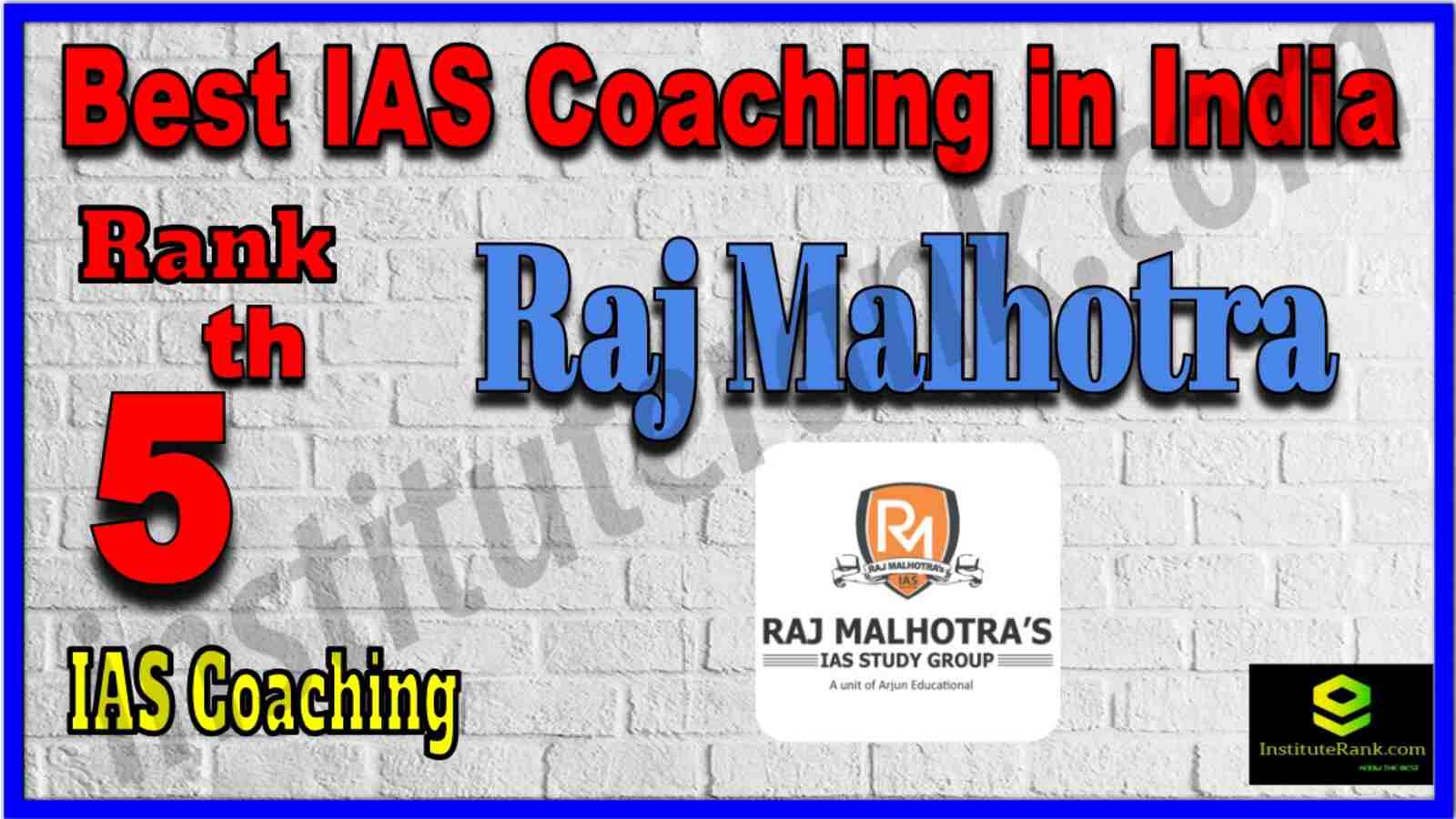 Rank 5 Best IAS coaching in India