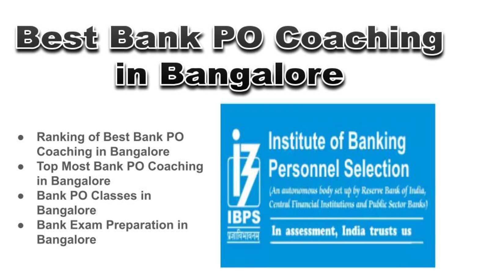 Best Bank PO Coaching in Bangalore