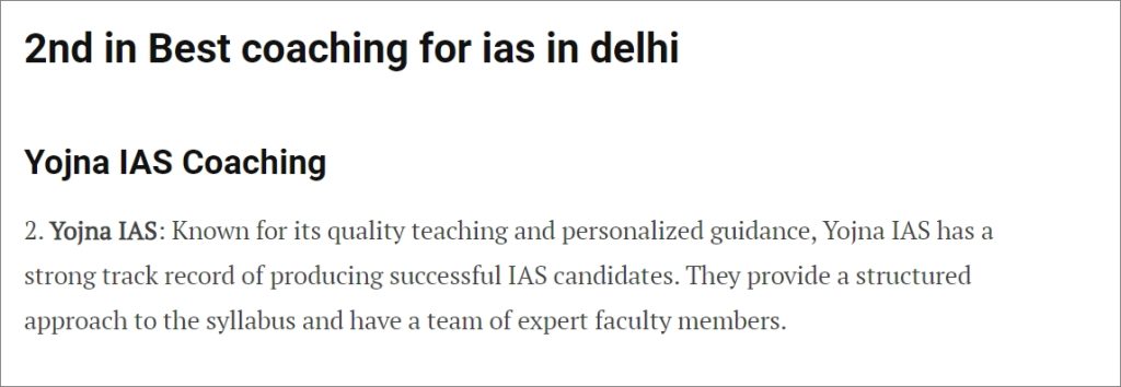 2nd best coaching for ias in delhi