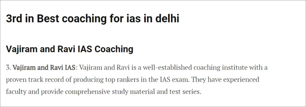 3rd best coaching for ias in delhi