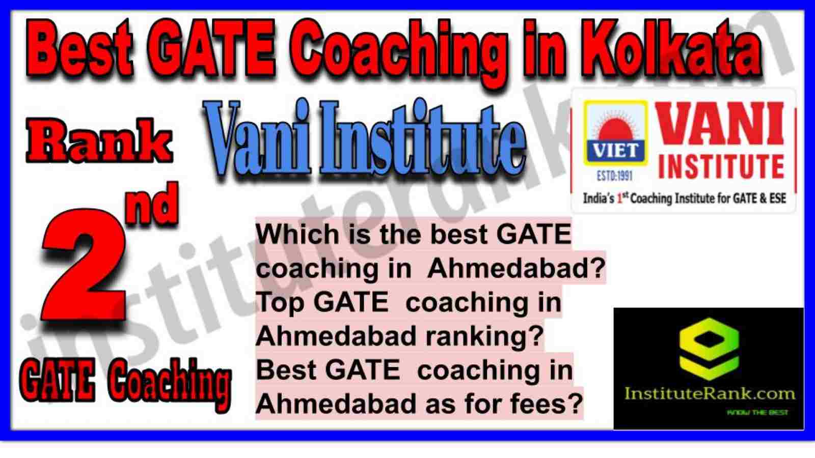 Rank 2 Vani Institute | Best GATE Coaching In Kolkata