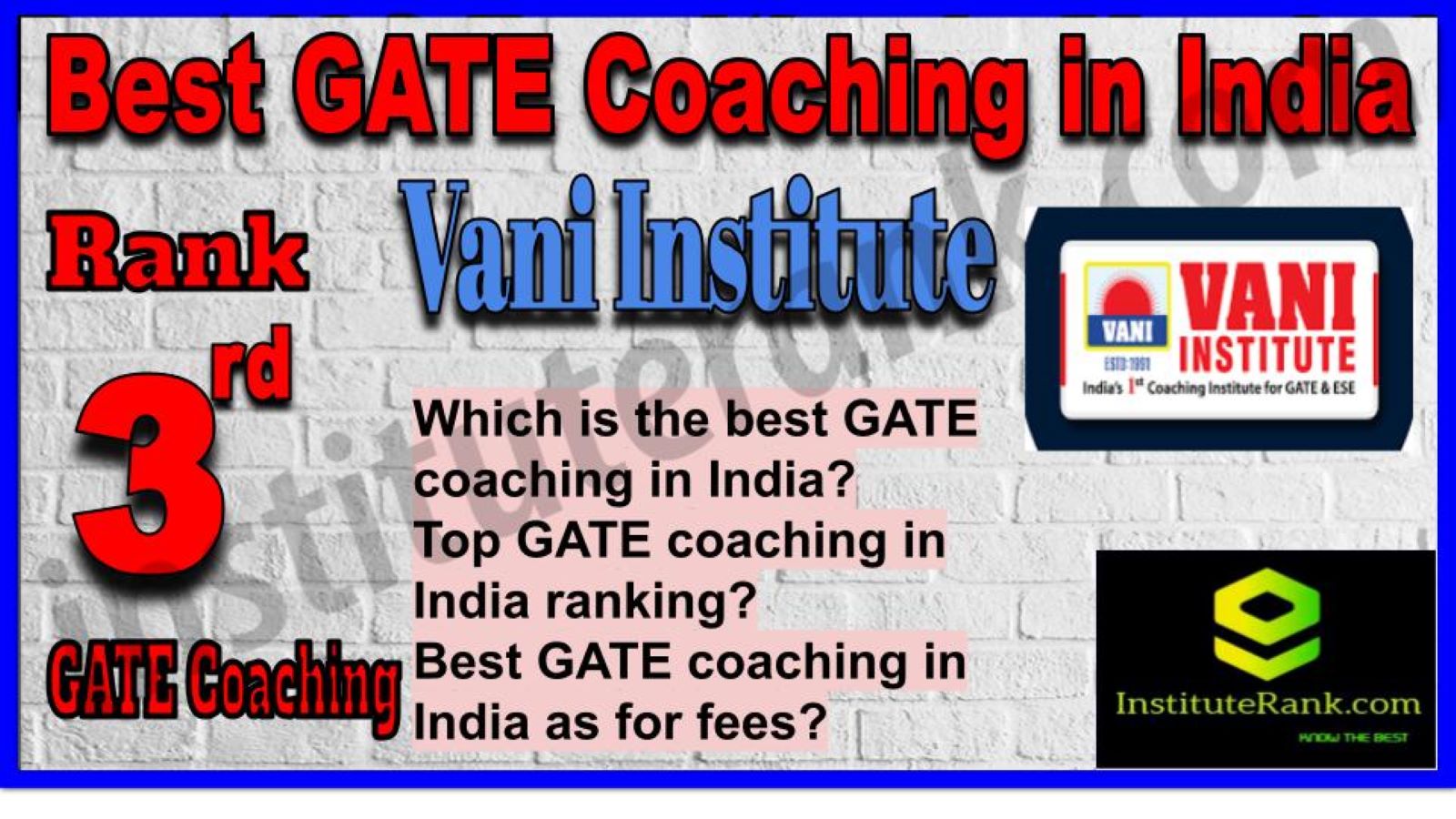 Rank 3 Best GATE Coaching in India