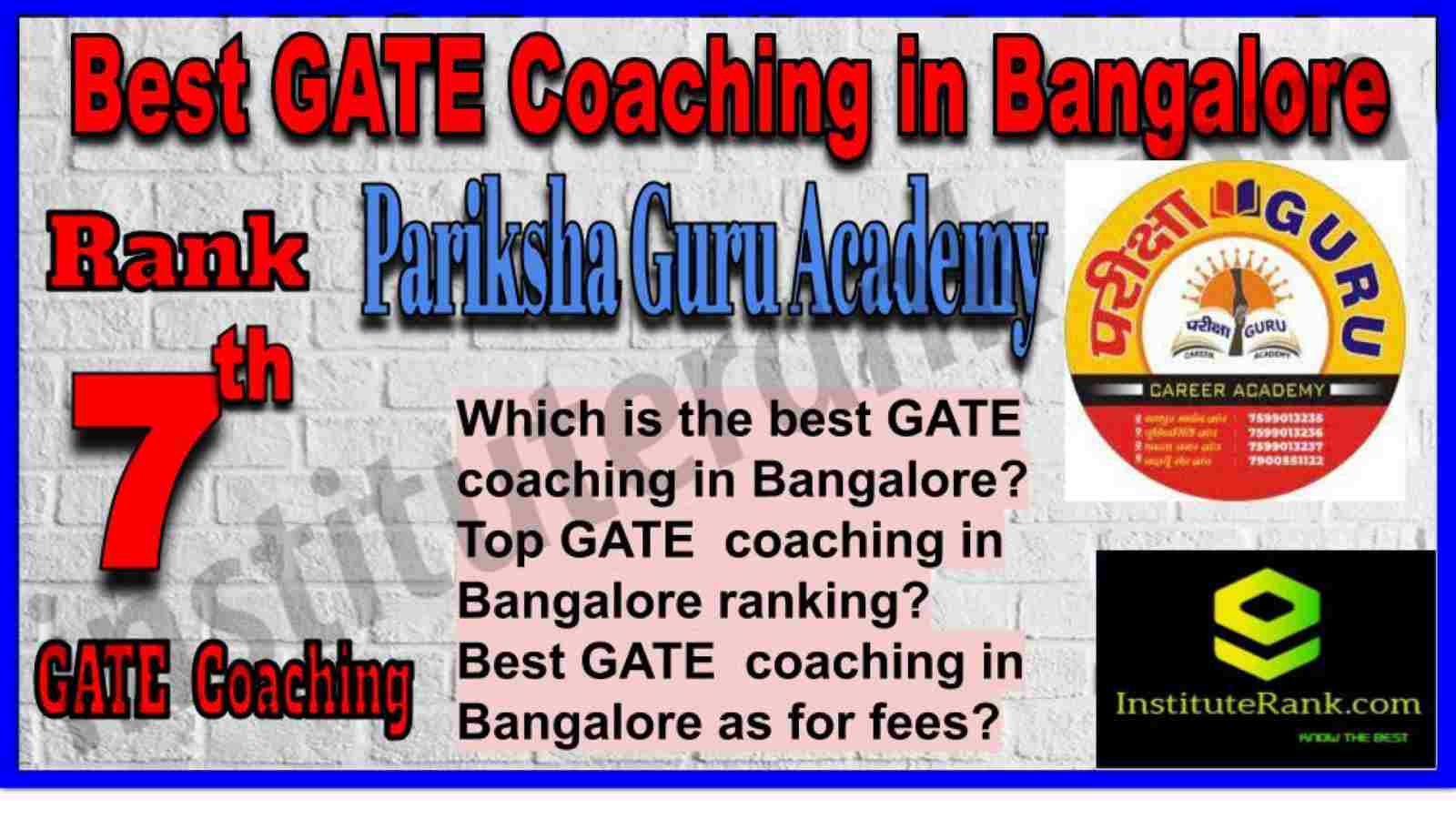 Rank 7 Best GATE Coaching in Bangalore
