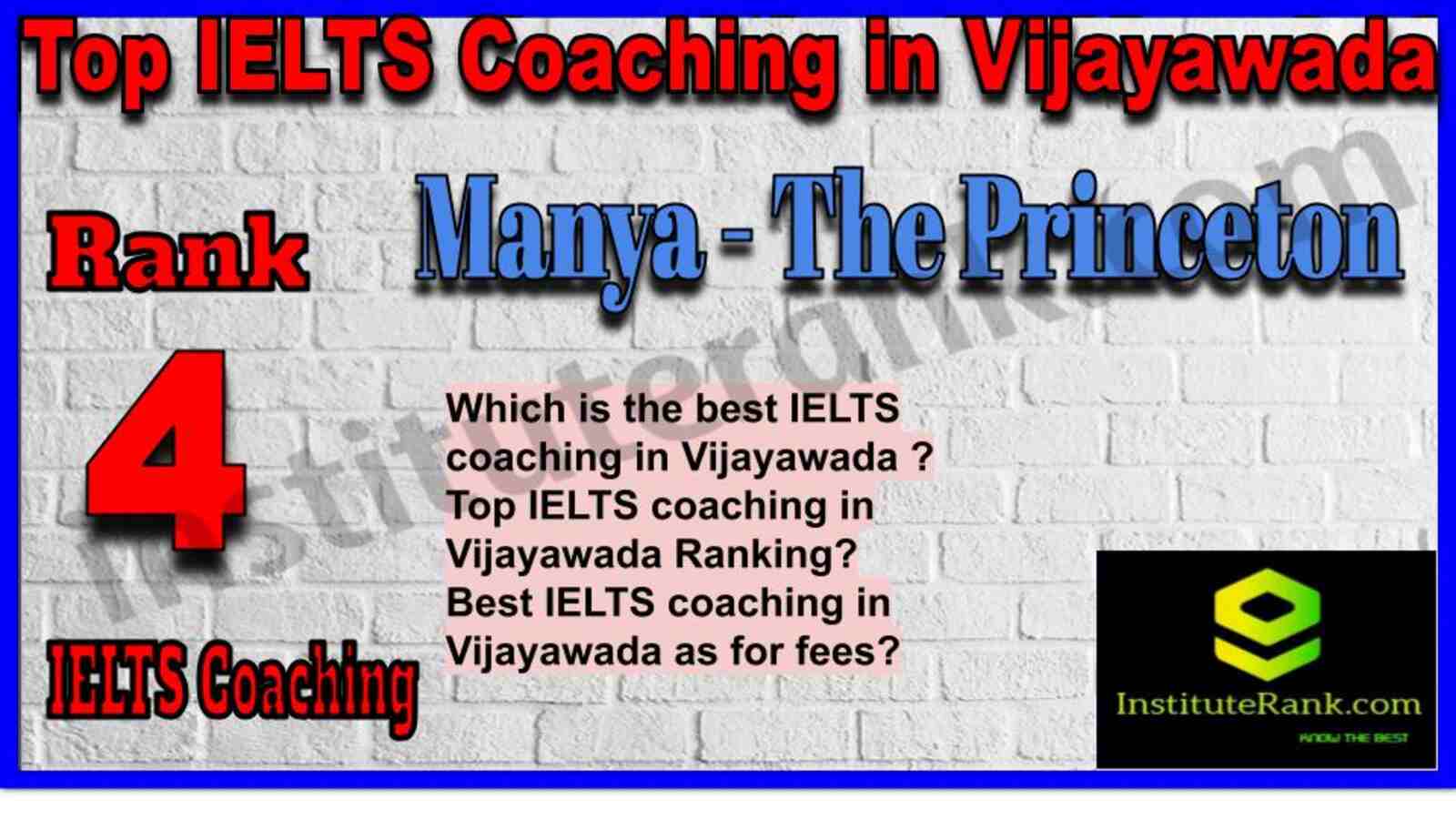 Rank 4. Manya - The Princeton Review | Best IELTS Coaching in Vijayawada