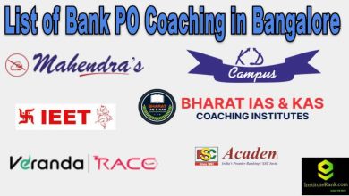 List of Bank PO institute in Bangalore