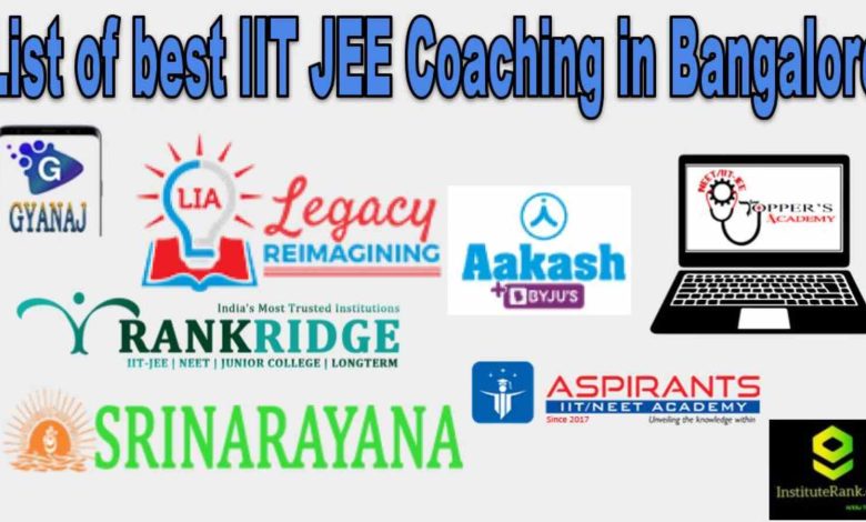 List of best IIT JEE Coaching in Bangalore