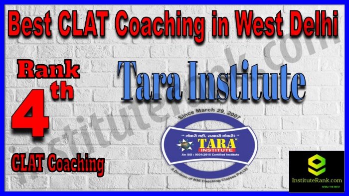 Rank 4. Tara Institute CLAT Coaching in West Delhi