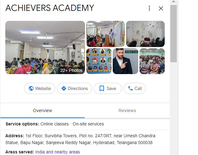 Achievers academy hyderabad reviews