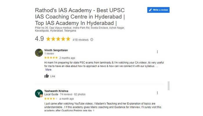 Rathod's IAS Coaching in Hyderabad Review