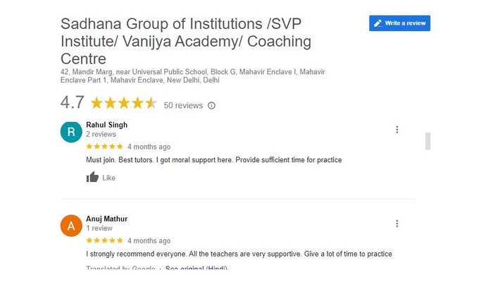 Sadhana Coaching institute Review