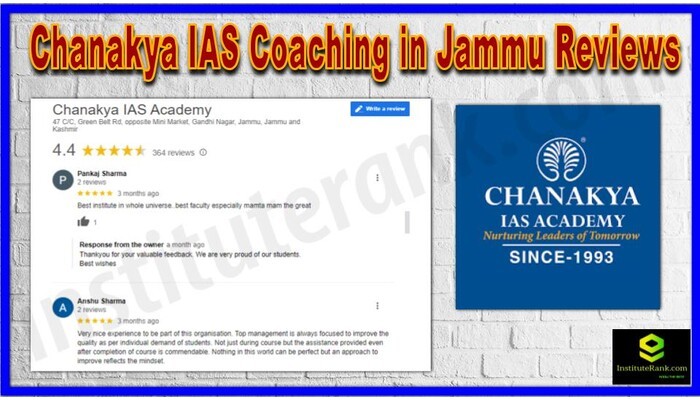 Chanakya IAS Coaching in Jammu Reviews