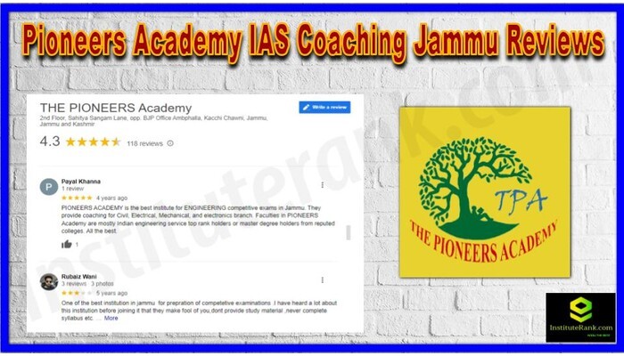 Pioneers Academy IAS Coaching Jammu Reviews