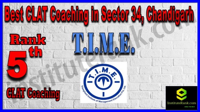 Rank No.5 - T.I.M.E. Top CLAT Coaching in Sector 34, Chandigarh